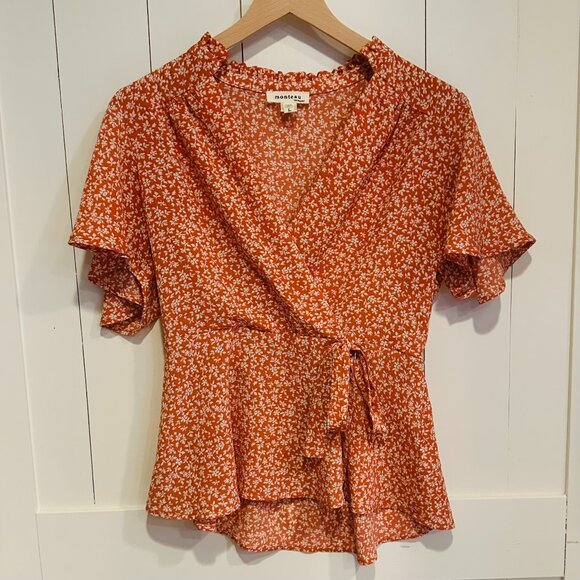 Monteau Tops - Romantic Floral Wrap Top 🧚‍♀️🌸